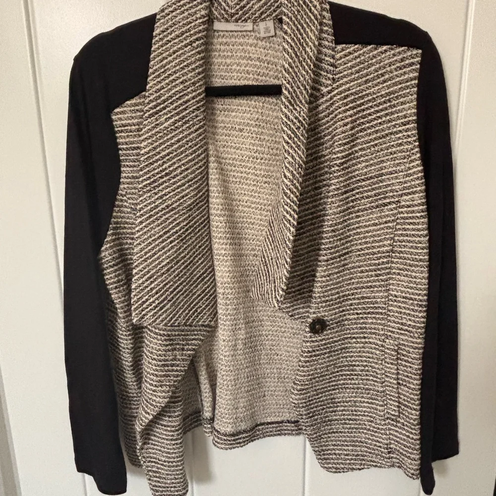 Halogen Black and Cream Striped Blazer NWOT - Picture 2 of 4